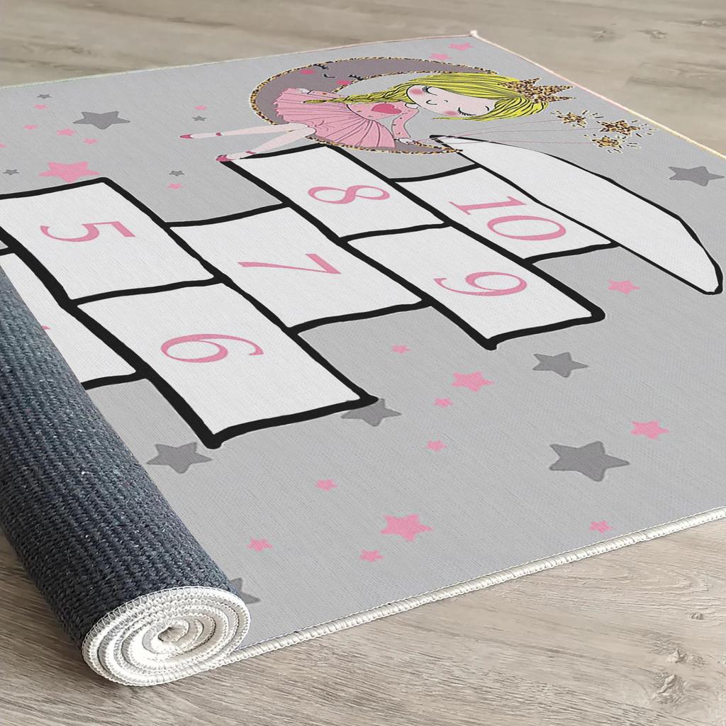 Decorative Non-Slip Base Rectangle Haunted Rabbit Scoop Kids Carpet