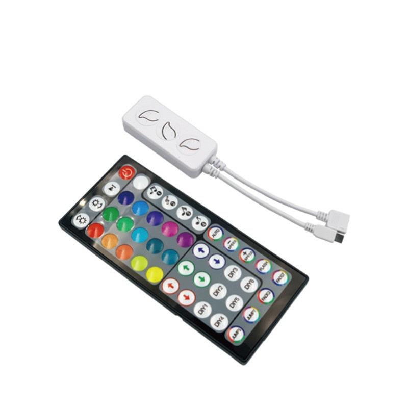 Bluetooth RGB LED Strip Controller, 24-Key Remote, Dream Color, Lotus Lamp, 5V/12V/24V, Seven-Color Dimmer