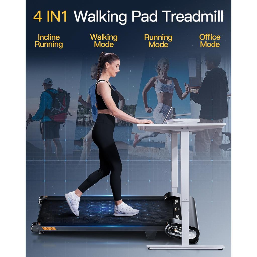 High Quality EU Stock Smart Walking Treadmill Portable Under Desk Home Use Walking Pad 4%-13% Auto Incline