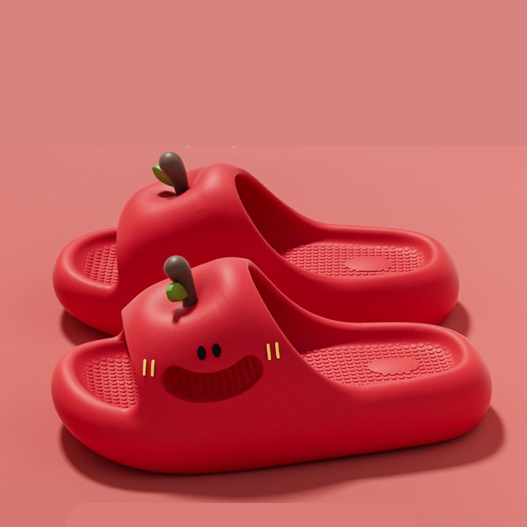 Happy Face Thick Sole Slippers Women Slides EVA 1.4" Height Increase Indoor Shower Sandals Outdoor Travel Beach Sandals