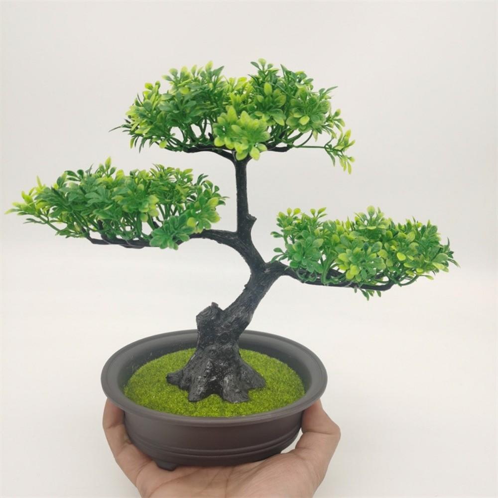 Zielone Sztuczne Drzewko Bonsai Sosna Pozdrowień Sztuczna Roślina w Doniczce Sztuczna Roślina Zielona Dekoracja Domu