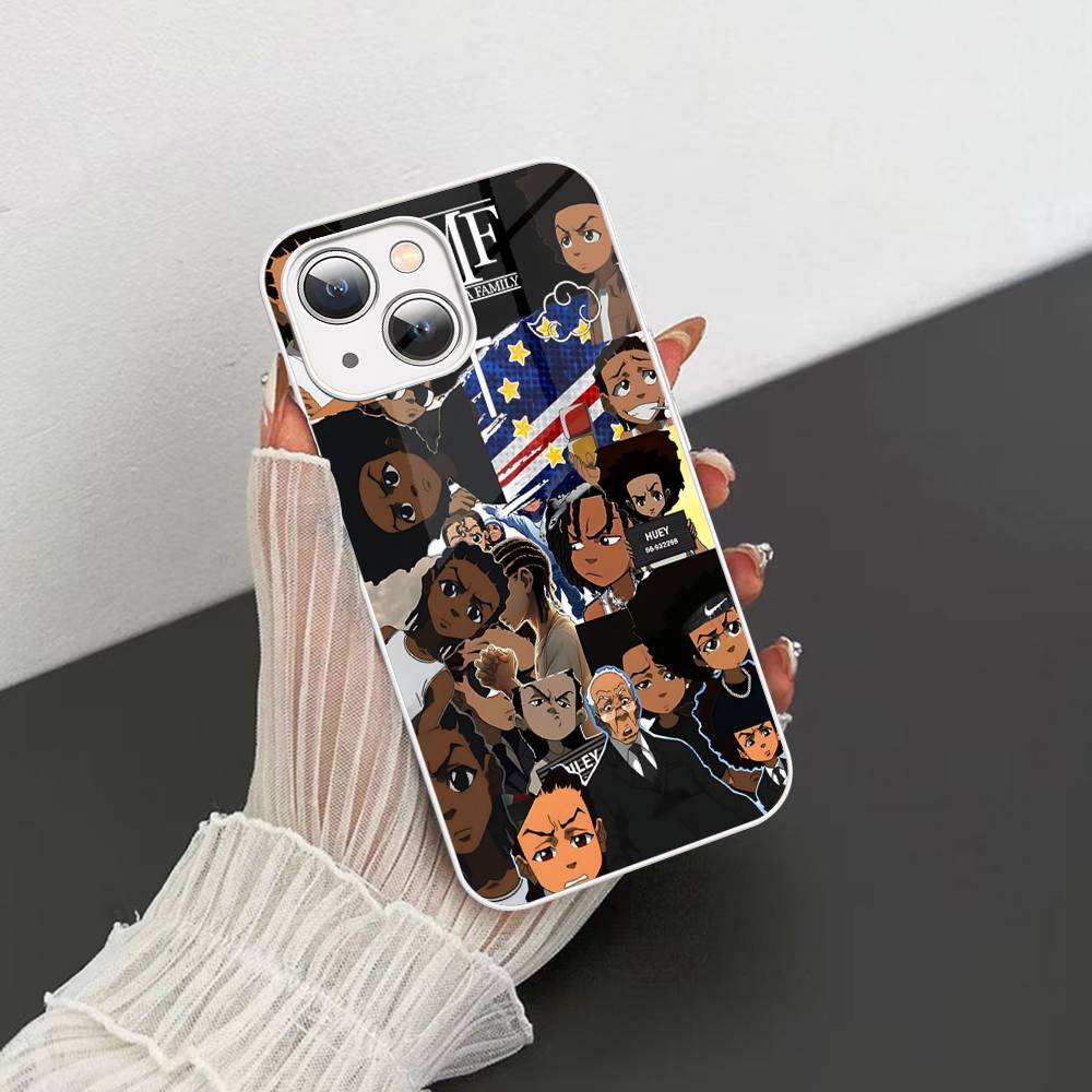 Cartoon The Boondocks Tempered Glass For Iphone 14 13 12 11 Pro Mini XS MAX 14Plus X XS XR Cover