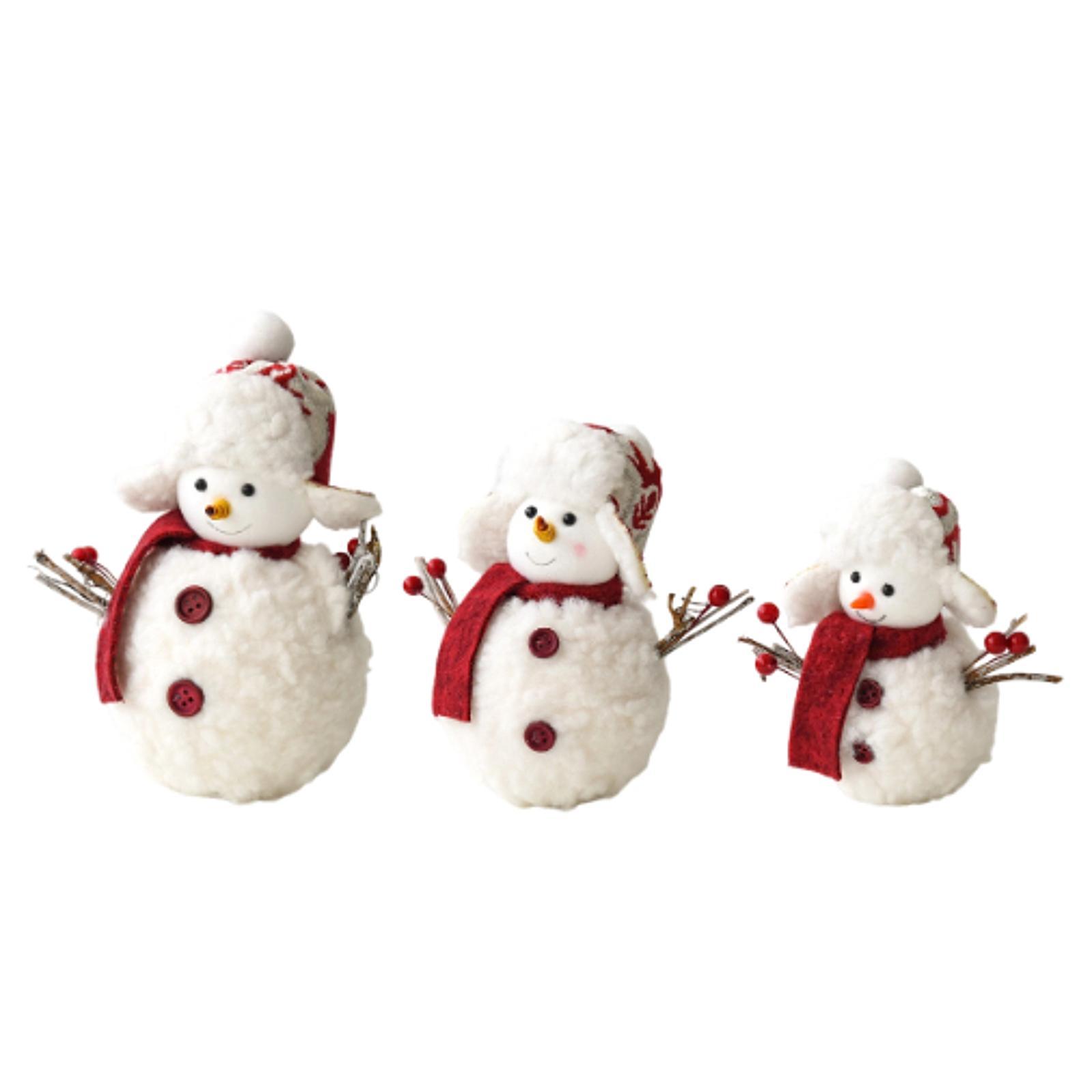 

Christmas Decor Snowman Figurine Tabletop Centerpiece Foam Cloth Ornament for Room Decoration Accessories Holiday Party S