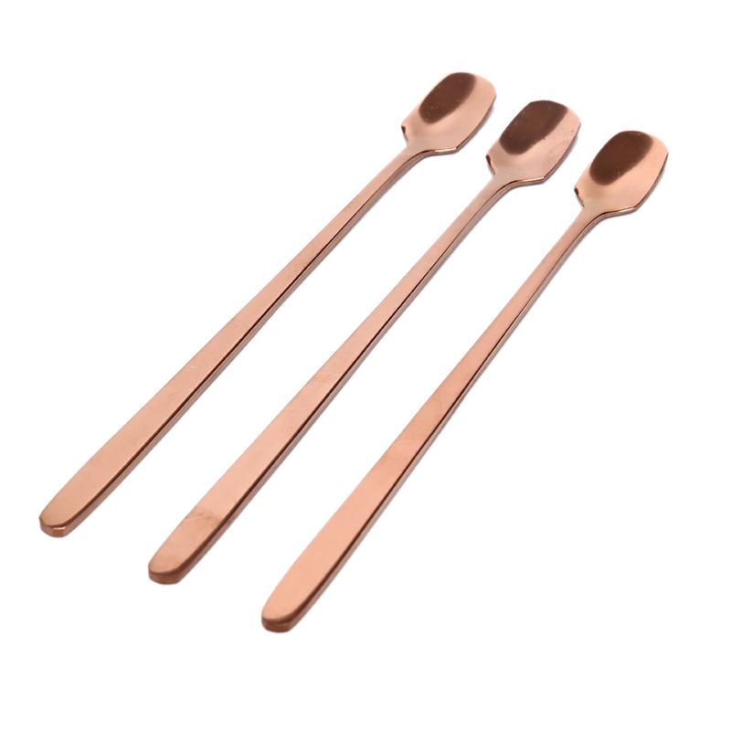 

1 шт. Длинная ручка квадратная ложка для кофе нержавеющая сталь цветные ложки для льда