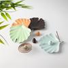 Ceramic Ginkgo Leaf Incense Holder for Sandalwood, Coil, and Line Incense - Indoor Tray and Decorative Plate.