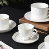 Caneca Porcelana de Osso borda dourada conjunto de xícaras de café luxo flor cerâmica xícara e pires inglês negócios Hotel utensílios de café americanos caneca