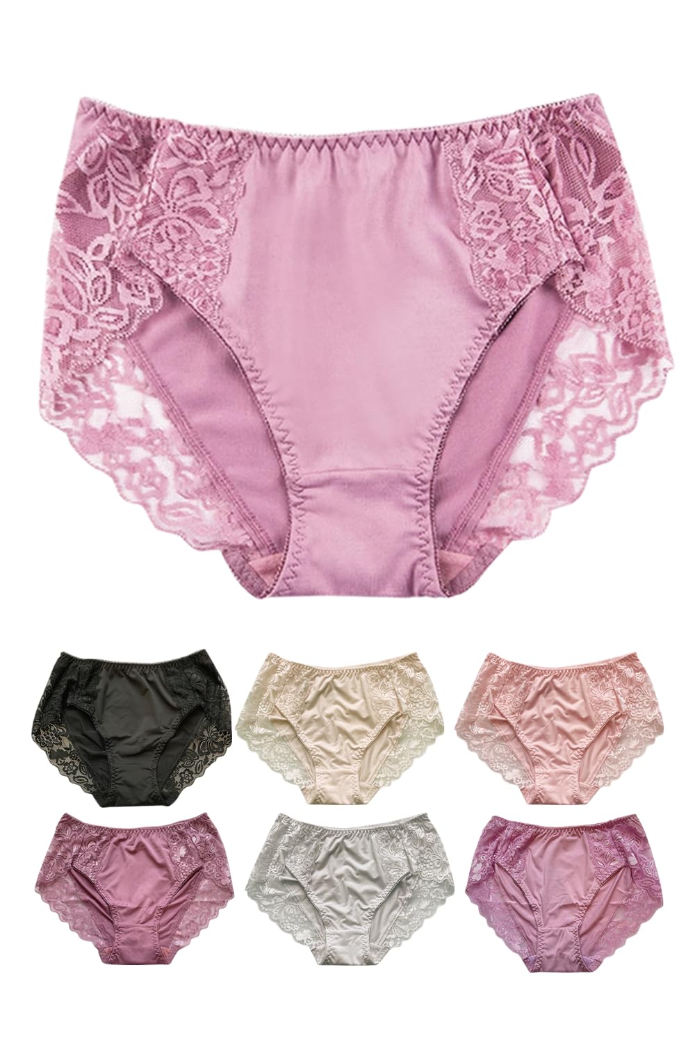 

Lino Ulu Floral Lace Panties Set Stretch Cotton Lace Panties Plus Sizes Monotone Set 3-Piece [Stretchy, Breathable, Fabric, 100% Crotch] Women s Set,