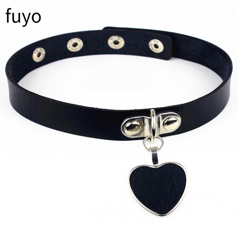 2025 Gothic Collar For Girls Leather Choker Necklace Goth Heart Cat Wing Studded Choker Punk Necklaces Women Cosplay Jewelry
