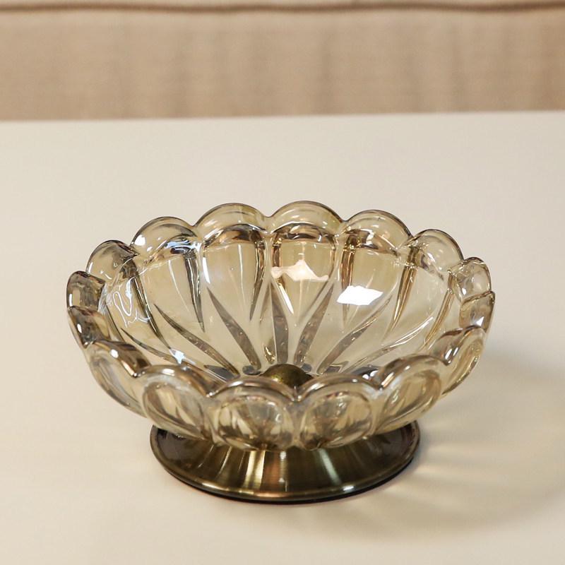 European Style Glass Fruit Bowl and Candy Jar - Modern Home Living Room Table Decor Set