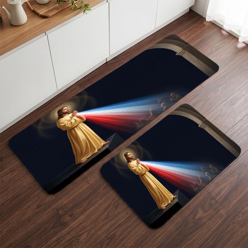 Sacred Art (1) Flannel Kitchen Mat Soft Anti-Slip Kitchen Floor Runner Rug Kitchen Rug for Home Kitchen Decor