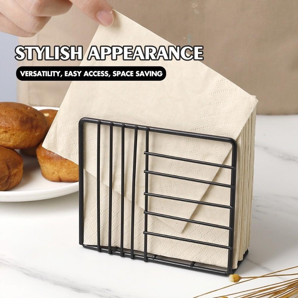 Stable Iron Napkin Holder Stainless Steel Countertop Napkin Organizer Table Decoration