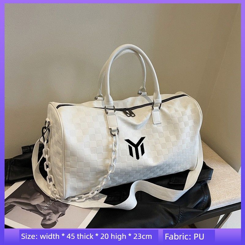 

Nyck Joint Name Trendy Brand Shoulder Bag Travel Bag Women s Short Distance Large Capacity Fashion Handbag Fitness Women s Men s Luggage 1097-creamy-white Upgrade