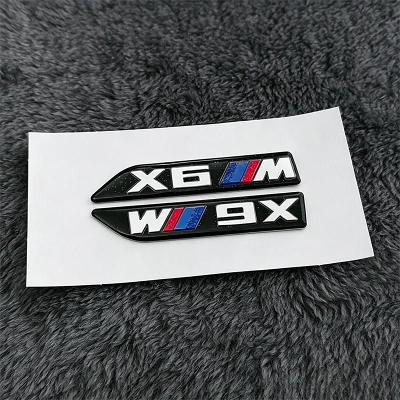 2Pcs 6.8cm for BMW M Power X1 X2 X3 X4 X5 X6  Car Fender Side Badge Emblem Black Sticker Logo Styling Decor Glossy Accessories msjk68