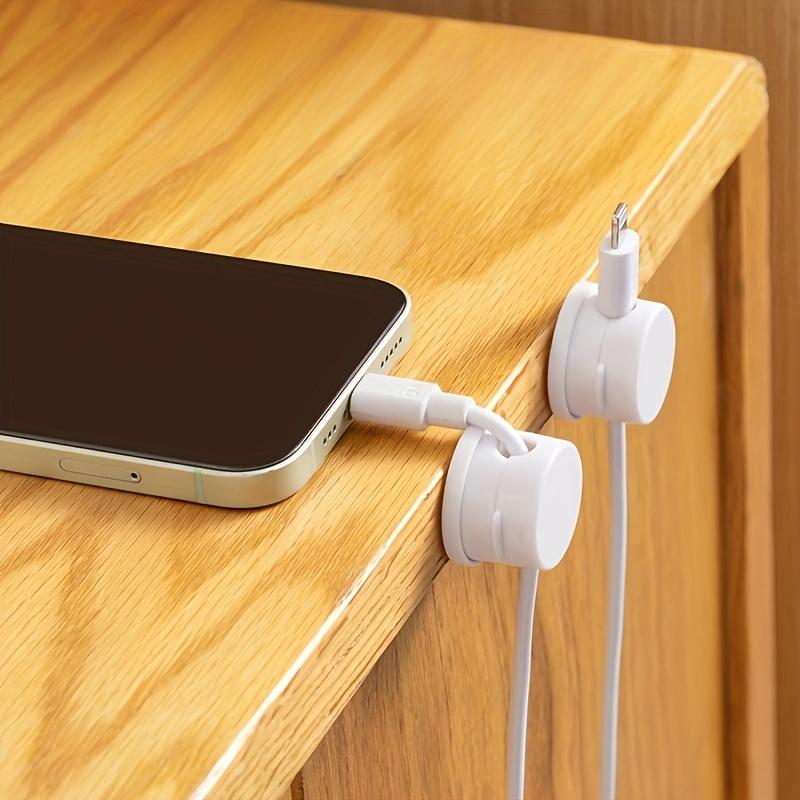 Rotating Magnetic Cable Organizers - 360° Adjustable Angle, Wall-Mounted Durable Plastic Cord Holders for Desk, Home Office & Workspace