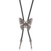 Boho Five-pointed Star Bolo Tie PU Woven Bronze Butterfly Choker Turquoise Feather Necklace  Men