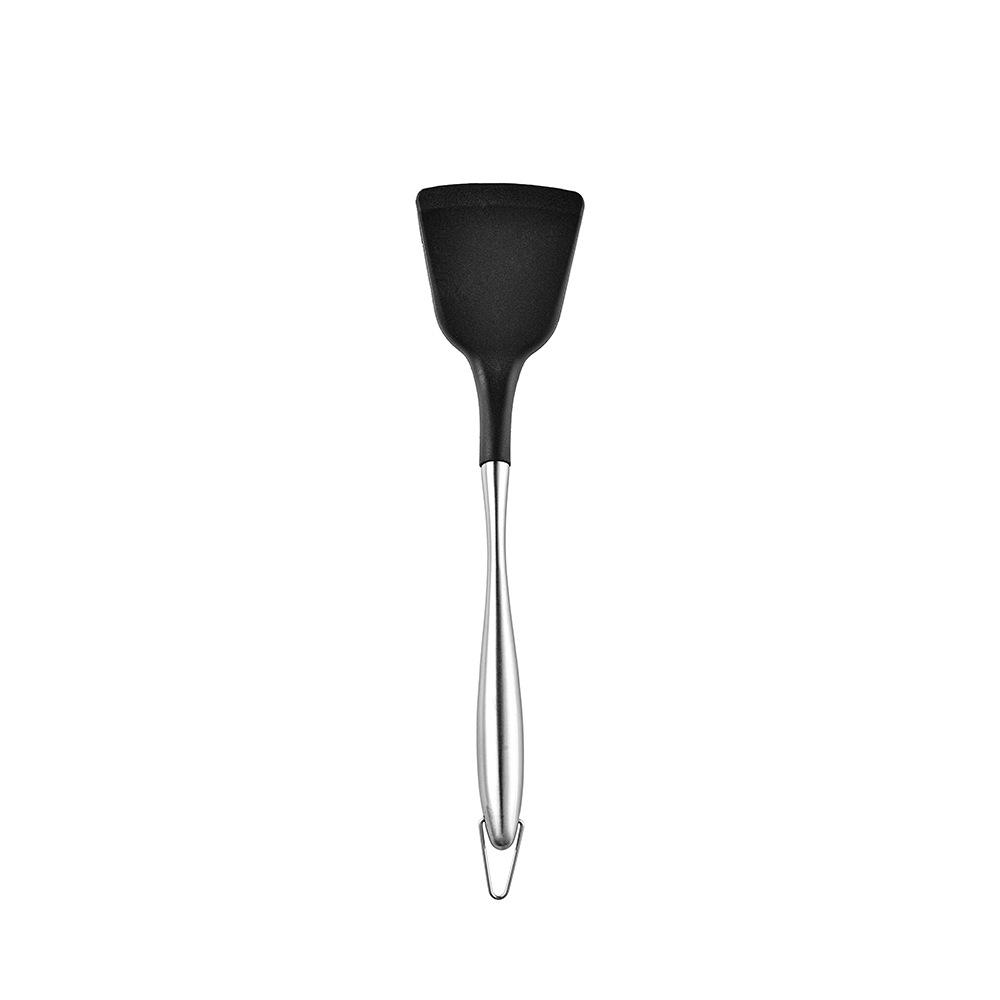 12-Piece Stainless Steel & Silicone Kitchen Utensil Set with Storage Bucket: Spatula, Spoon, Whisk Set