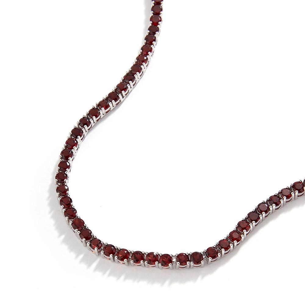 Bolaijewelry Light Luxury Fine Jewelry Natural Red Garnet Necklace Fashion Women's Anniversary Banquet Engagement Wear