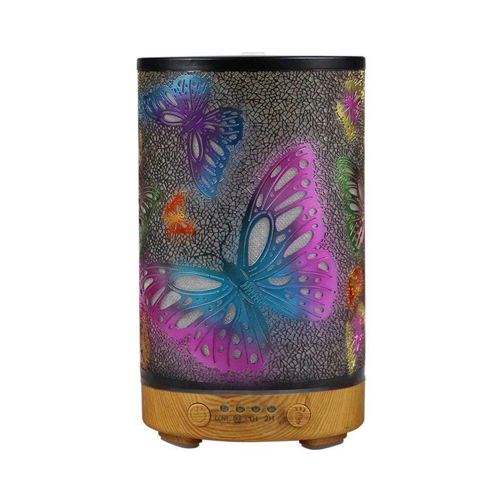 100ml Scent Diffuser Timing Function Colorful Butterfly Electronic Ultrasonic Air Humidifier Mist Maker with LED Night Lights