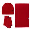 Women's Winter Double Layer Plus Velvet Warm Cycling Ear Protection Wool Gloves Knitted Hat Scarf Must Have Three Piece Set In Winter