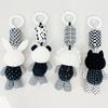 Stroller Bed Crib Hanging Bell Plush Doll Baby Infant Rattles Newborn Black White Visual Grab Ability Training Toy for Bebe Gift