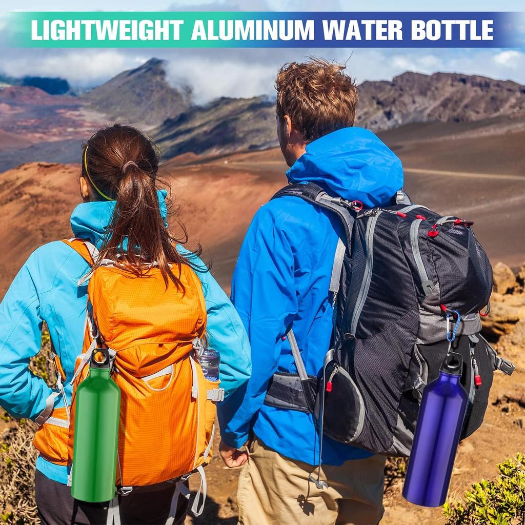 500ml750ml Aluminum Gym Water Bottle Large Capacity Gradient Design Outdoor Sports Flask Eco Friendly Gift Set