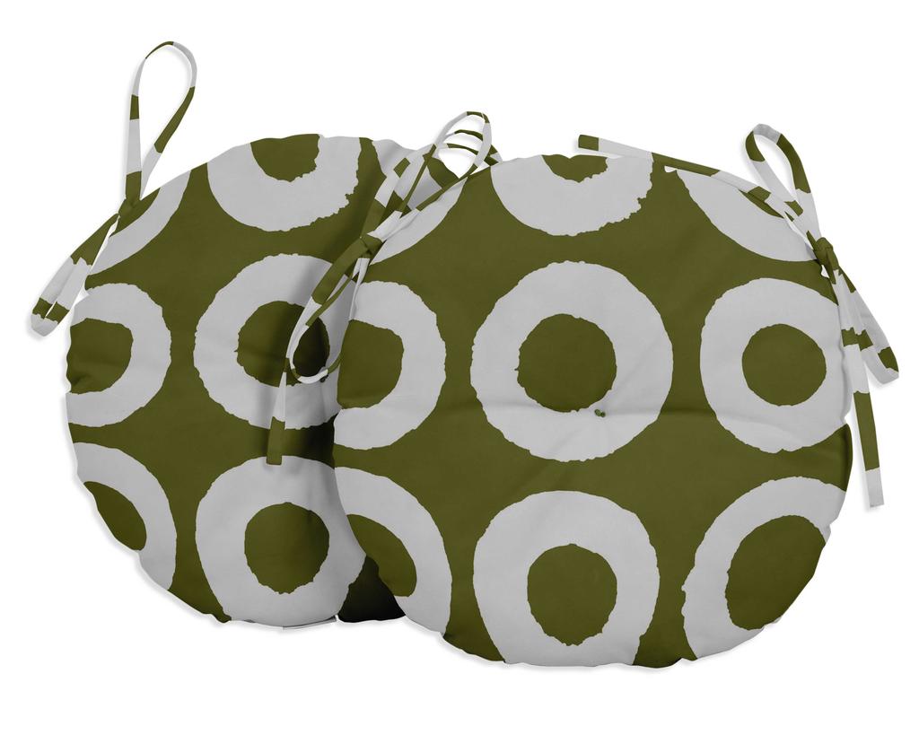 Vargottam Indoor Outdoor Round Bistro Chair Cushions Block Print 15-Inch Bistro Chair Pads Waterproof Seat Chair Cushion For Home