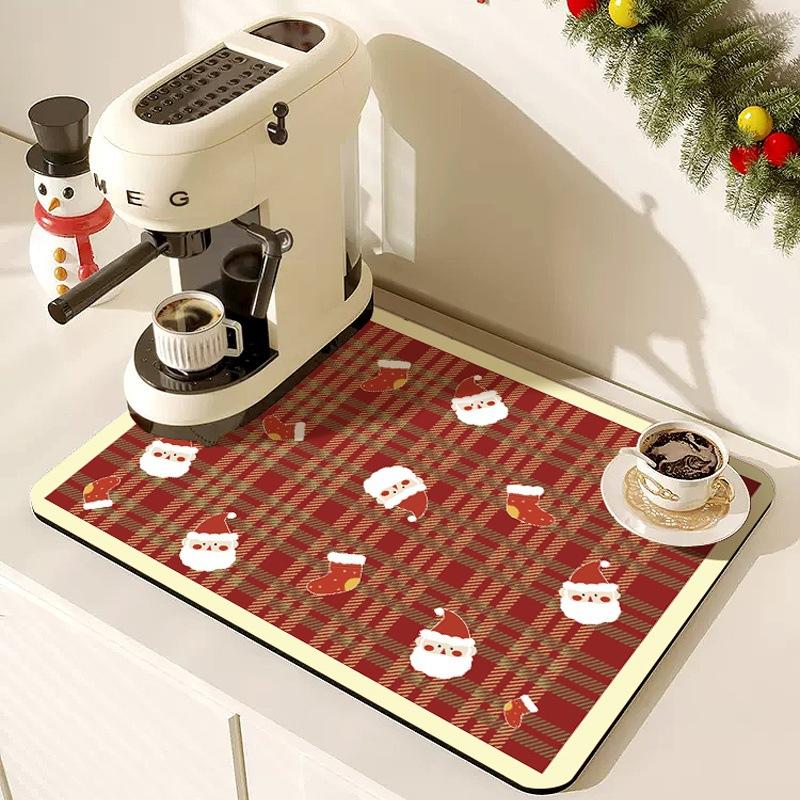 

Coffee Machine Drain Mat Home Kitchen Countertop Moisture-wicking Mat Christmas Table Mat Oil Resistant and Ironing Resistant Place Mat 30*40CM