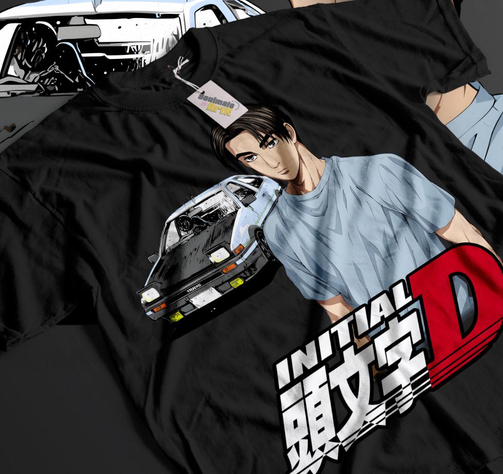 Initial D Itsuki Fujiwara T-shirt Anime Manga Movie Unisex Soft Tee All Sizes S
