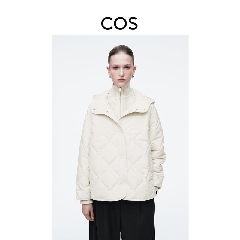 

Cos Women clothes Casual Version Quilting Hood Jacket Ivory White New 1258273009 Ivory White 160/88A