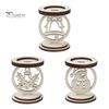 Hollow Carved Wood Decor 3Pcs Christmas Wooden Candle Holder, Detachable Tealight Stand with Indoor Holiday Party Supplies Snowman/Bell/Candle