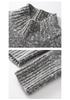 Women's Korean Style Floral Yarn Cashmere Sweater - Autumn/Winter Half-High Collar Loose Slimming Pullover