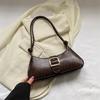 2023 Trendy White French Texture Underarm Handbag for Women - Solid Color Baguette Style