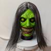 Halloween-Hexenmaske mit weißem Gesicht und Augen, furchterregender Dämonen-Kopfschmuck Cosplay Exorzistenmaske