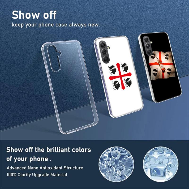 Flag of Sardinia Phone Case for Samsung A17 A37 A57 A07 A16 A26 A36 A56 A06 A02S A12 A22 A32 A52S A04S A14 A24 A34 A54 A03 A13 A