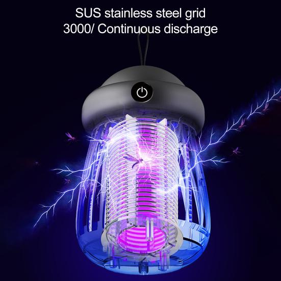 Mini muchomůrka Zapper USB napájená elektrickým šokem Zapper na muchy s UV LED světlem Vnitřní venkovní Domácí kempování Terasa Závěsná lampa na muchy