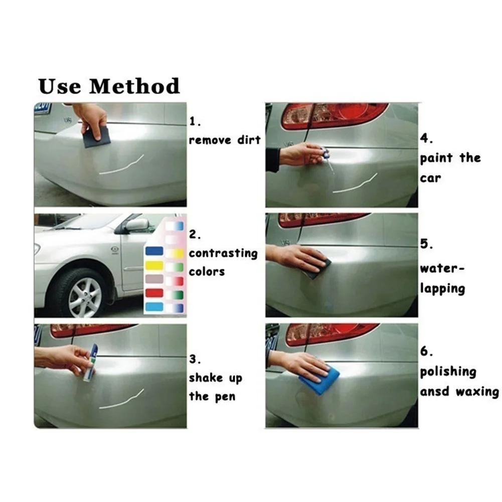 Car Paint Scratches Repair Pen Brush Waterproof Paint Marker Pen Car Tyre Tread Care Automotive Maintain Black White Red Silver