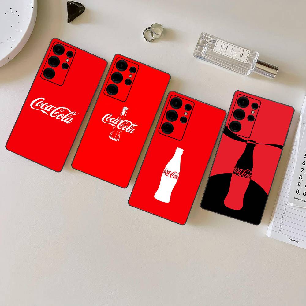 C-COCA Logo C-COLAS Phone Case For Samsung S 24 Fe 25 Ultra Plus 20 Lite 21 30 22 23 24 22 Ultra 5G Fundas