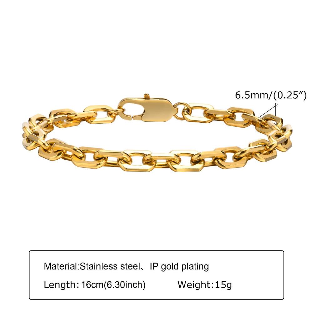Women Stainless Steel Chain Bracelet,18K Gold Plated Twist Paperclip Adjustable Link Bracelet,Chunky Stackable Layered Jewelry