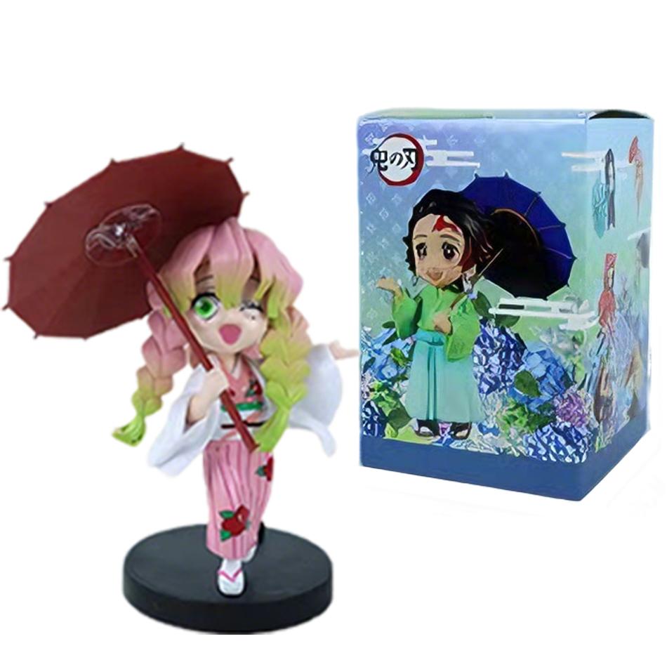 In Stock 12cm Kawaii Demon Slayer Plum Rain Series with Box Handmade Model No Yaiba Kamado Nezuko Action Figure Ornament Gift