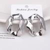 Vintage Minimalist Irregular Round Drop Earrings for Women Geometric Chunky Metal Circle Dangle Fashion Punk Statement Jewelry