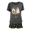 Keanu Womens/Ladies You Complete Me Avocado Short-Sleeved Short Pyjama Set
