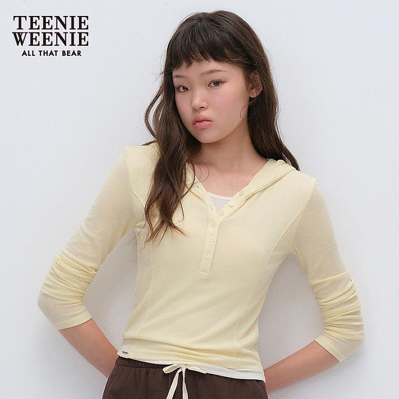 Teenie Weenie Little Bear Letter Hooded Long Sleeve T-Shirt