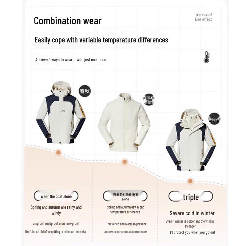 ROMON Men's Spring Autumn Outdoor Jacket with Detachable Hood