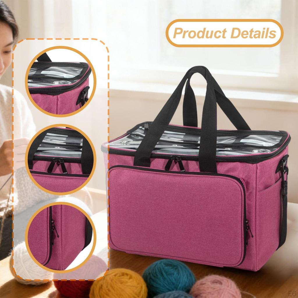 Crochet Bag Organizer Knitting Storage Yarn Polyester Practical And with Multiple