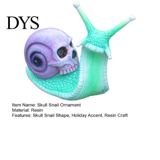 Garden Skull Decor Snail Ornament Resin Craft Sculpture Yard Halloween Figurine Gothic Home Decoration
