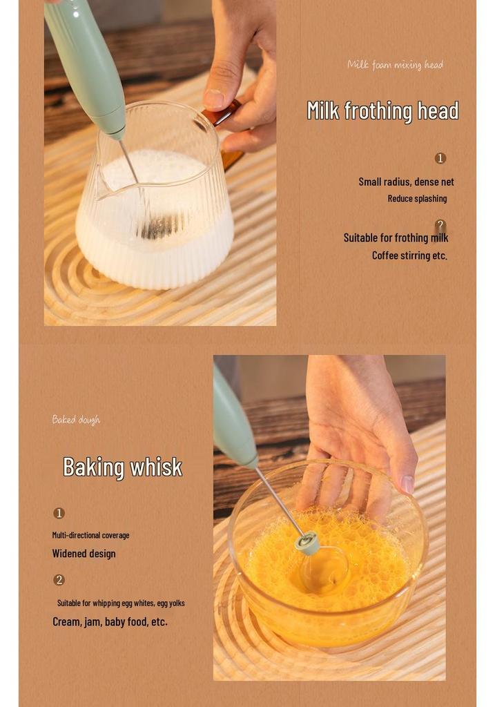 Handheld Wireless Mini Milk Frother and Cream Mixer for Coffee and Baking