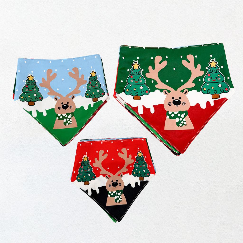 Pet Christmas Dog Cartoon Cute Scarf Towel for Small, Medium and Large Dogs with Fur Holiday Decoration