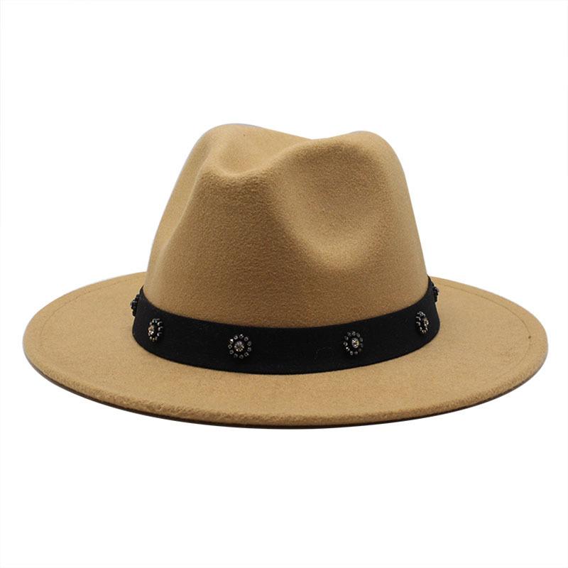 Top Hat British Classic Jazz Hat Wool Hat Big Eaves Hat Flat Edge Jazz Hat