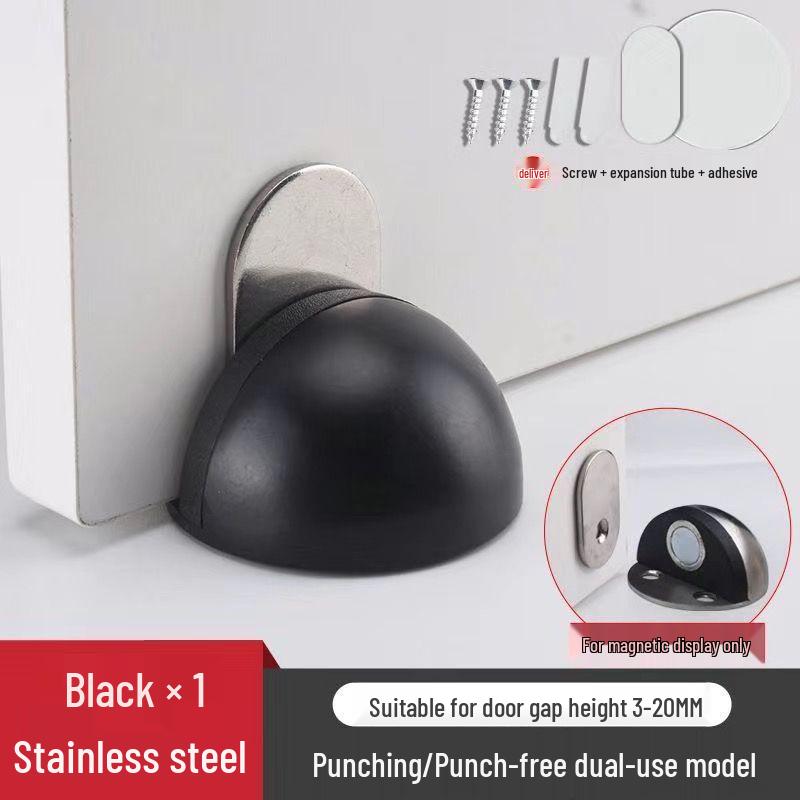 304 Stainless Steel Anti-Collision Turtle Top Door Stopper - Floor Mount for Glass Doors