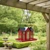 Hängender Vogelfutterspender Eisenkonstruktion Gitter für Gärtner, Garten, Hof, Terrasse Rot